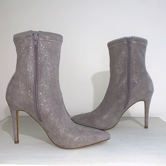 BP Braylee Fab Booties in Sparkling Faux Suede Fabric - Picture 11 of 12